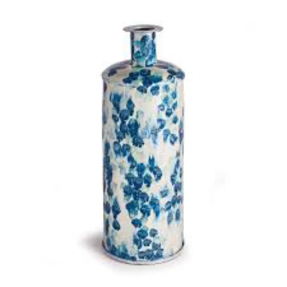Blue Floral Ceramic Vase - Home Accents